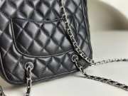 Chanel Backpack Lambskin and Silver-Tone Metal Black 17x29cm - 3