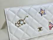 Chanel Classic Wallet With Strap Lambskin, Enamel & Gold-plated metal White - 2