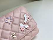 Chanel Classic Wallet With Strap Lambskin, Enamel & Gold-plated metal Pink - 3