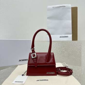 Jacquemus chiquito buckle bag in red 18x15.5x8cm