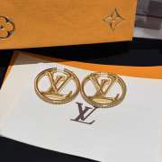 Louis Vuitton Hoops Gold Earings With Diamond - 1