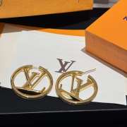 Louis Vuitton Hoops Gold Earings With Diamond - 2