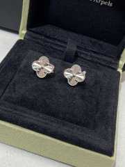 Van Cleef & Arpels Vintage Alhambra 18K White Silver Earrings - 5