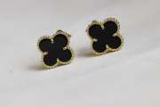 Van Cleef Vintage Alhambra earrings 18K yellow gold, Malachite - 3