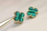 Van Cleef Vintage Alhambra earrings 18K yellow gold, Malachite - 2