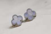 Van Cleef Vintage Alhambra earrings 18K white gold, Mother-of-pearl - 6