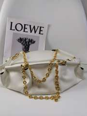 Paseo bag in shiny nappa calfskin with chain white 11.5x35x21cm - 1