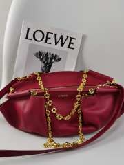 Paseo bag in shiny nappa calfskin with chain magenta 11.5x35x21cm - 1