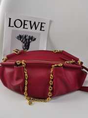 Paseo bag in shiny nappa calfskin with chain magenta 11.5x35x21cm - 2