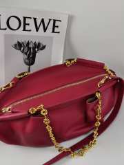 Paseo bag in shiny nappa calfskin with chain magenta 11.5x35x21cm - 4