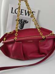 Paseo bag in shiny nappa calfskin with chain magenta 11.5x35x21cm - 6