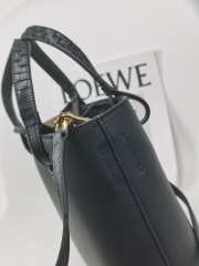 Loewe mini Anagram tote bag in classic calfskin black 19.5x22x8.2cm - 4