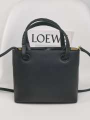 Loewe mini Anagram tote bag in classic calfskin black 19.5x22x8.2cm - 5