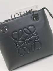 Loewe mini Anagram tote bag in classic calfskin black 19.5x22x8.2cm - 2