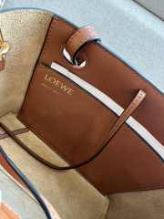 Loewe mini Anagram tote bag in classic calfskin tan 19.5x22x8.2cm - 3