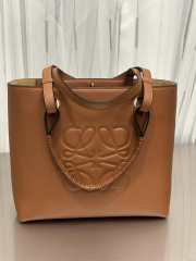 Loewe mini Anagram tote bag in classic calfskin tan 19.5x22x8.2cm - 1