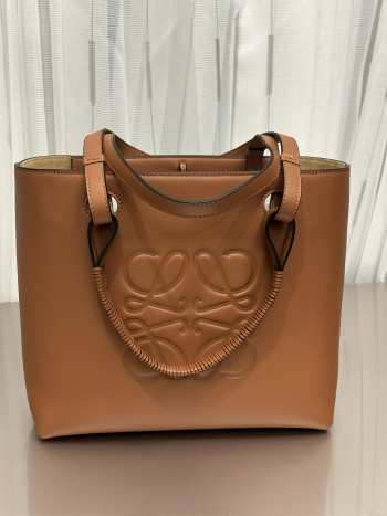 Loewe mini Anagram tote bag in classic calfskin tan 19.5x22x8.2cm