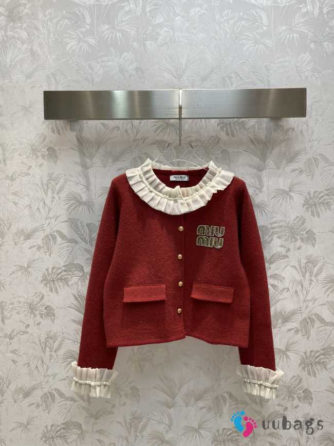 Miu Miu knitted cardigan in red  - 1