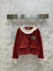 Miu Miu knitted cardigan in red  - 1