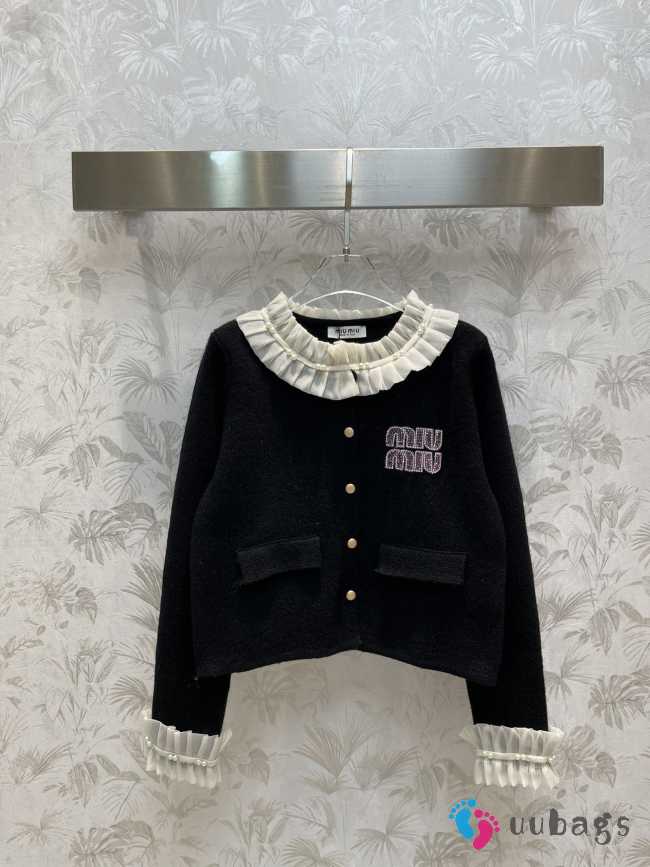 Miu Miu knitted cardigan in black - 1