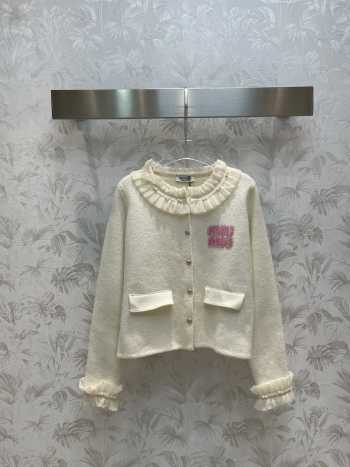 Miu Miu knitted cardigan in white