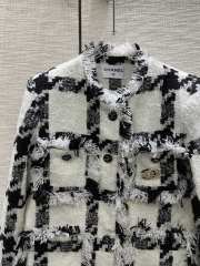 Chanel plaid tweed jacket balck /white - 3