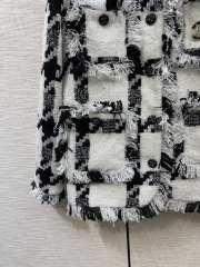 Chanel plaid tweed jacket balck /white - 4