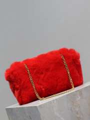 YSL Reversible Kate Small In Shearling Bag Red 22x14.5x6cm - 3