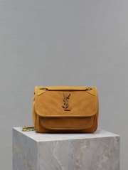 YSL Niki Medium In Suede Bag In Light Brown 22×16.5×12cm - 1