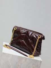 YSL Puffer Small In Crinkled Leather Barolo Red 29x17x11cm - 6