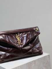 YSL Puffer Small In Crinkled Leather Barolo Red 29x17x11cm - 4