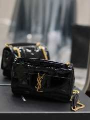 YSL Jamie In Patent Effect Fabric Bag In Black 20×12.5×6.5cm - 3