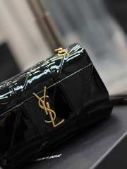 YSL Jamie In Patent Effect Fabric Bag In Black 20×12.5×6.5cm - 4