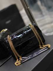 YSL Jamie In Patent Effect Fabric Bag In Black 20×12.5×6.5cm - 6