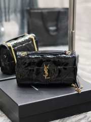 YSL Jamie In Patent Effect Fabric Bag In Black 25x15x7.5cm - 1