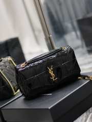 YSL Jamie In Patent Effect Fabric Bag In Black 25x15x7.5cm - 2