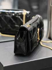 YSL Jamie In Patent Effect Fabric Bag In Black 25x15x7.5cm - 3