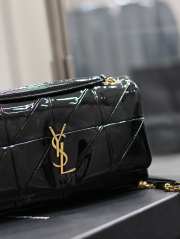 YSL Jamie In Patent Effect Fabric Bag In Black 25x15x7.5cm - 4