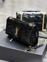 YSL Jamie In Patent Effect Fabric Bag In Black 25x15x7.5cm - 5