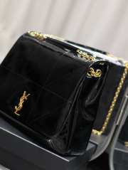 YSL Jamie 4.3 In Patent Effect Fabric Bag In Black 43×29×9cm - 5