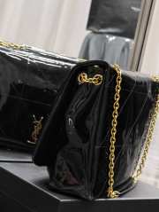 YSL Jamie 4.3 In Patent Effect Fabric Bag In Black 43×29×9cm - 2