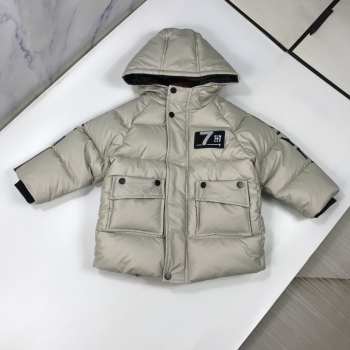 Dior Thickened Grey Down Jacket For Kids