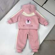 Moschino Lotso bear-shaped thick fleece jacket and pants set for baby girl - 3