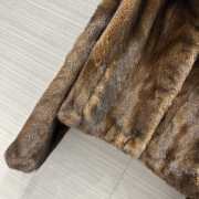 Dior Fur Short Coat In Brown - 5