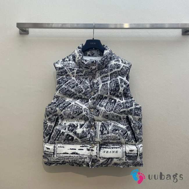 Dior Letter printed puffer vest - 1