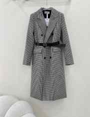 Dior Women Grey and Black Checked Overcoat - 2