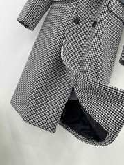 Dior Women Grey and Black Checked Overcoat - 4