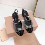 Miu Miu Gingham check and patent leather slingback ballerinas 01 - 3