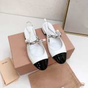 Miu Miu Gingham check and patent leather slingback ballerinas 02 - 5