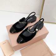 Miu Miu Gingham check and patent leather slingback ballerinas 03 - 1